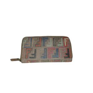 FENDI ZUCCA SPALMATI FOREVER ZIPPY WALLET
